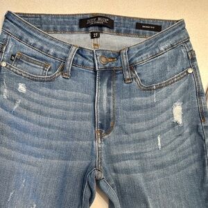 Judy Blue Skinny Blue Jeans with Distressed Details